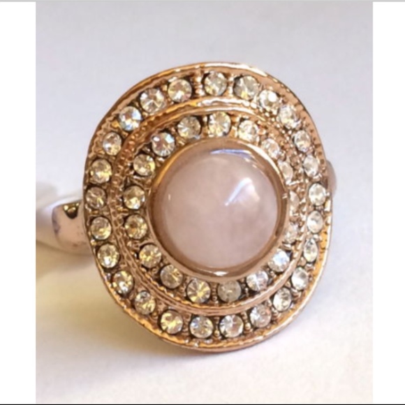 Unbranded Jewelry - SOLD! Rose Gold Art Deco Cocktail Ring Pink Size 9